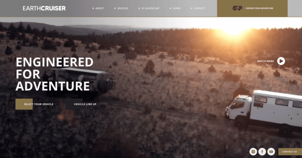 EarthCruiser Manufacturing Website Design After