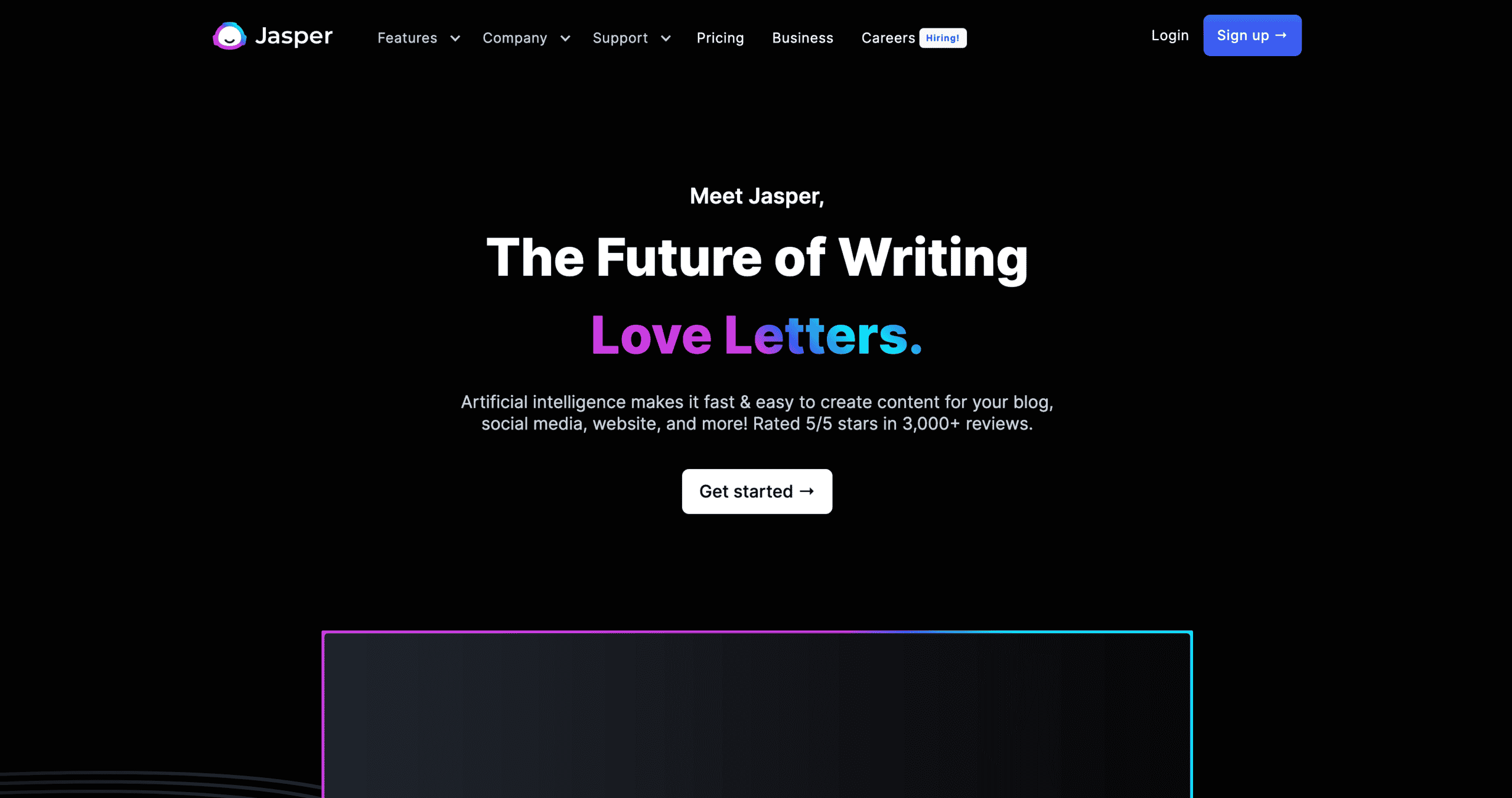 Jasper Website Homepage